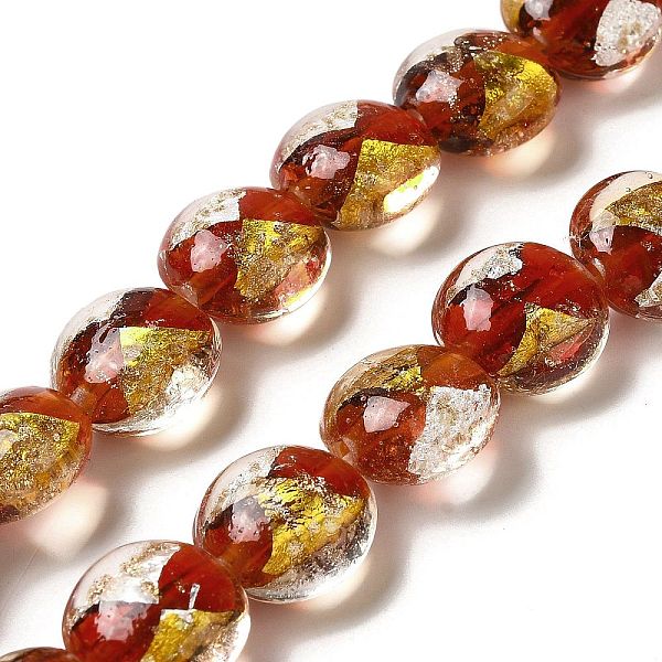 PandaHall Handmade Gold Sand and Silver Sand Lampwork Flat Round Beads, Red, 14~14.5x8.5~9mm, Hole: 1.6~1.8mm Gold & Silver Foil Flat Round...
PandaHall Handmade Gold Sand and Silver Sand Lampwork Flat Round Beads, Red, 14~14.5x8.5~9mm, Hole: 1.6~1.8mm Gold & Silver Foil Flat Round...