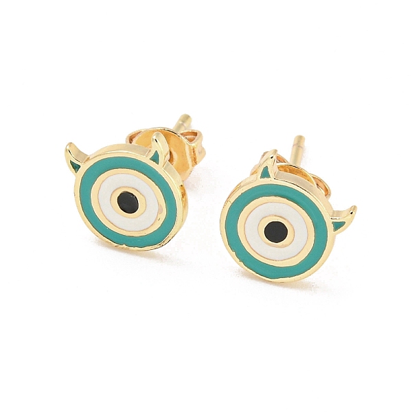 PandaHall Evil Eye Real 18K Gold Plated Brass Stud Earrings, with Enamel, Teal, 8.5x8mm Brass Evil Eye Cyan
PandaHall Evil Eye Real 18K Gold Plated Brass Stud Earrings, with Enamel, Teal, 8.5x8mm Brass Evil Eye Cyan