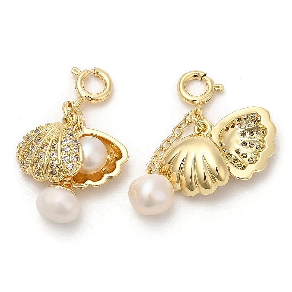 PandaHall Brass Micro Pave Cubic Zirconia Shell Pendant Decorations, Natural Pearl Ornament with Brass Spring Ring Clasps, Real 14K Gold...
PandaHall Brass Micro Pave Cubic Zirconia Shell Pendant Decorations, Natural Pearl Ornament with Brass Spring Ring Clasps, Real 14K Gold...