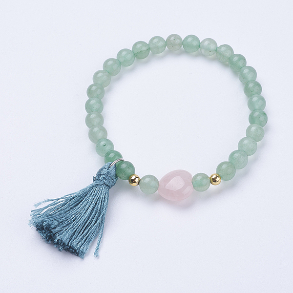PandaHall Tassel Charm Bracelets, with Natural Green Aventurine Beads, Round, 2 inch(52mm) Green Aventurine
PandaHall Tassel Charm Bracelets, with Natural Green Aventurine Beads, Round, 2 inch(52mm) Green Aventurine