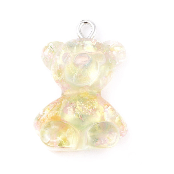 PandaHall Resin Pendants, with Iron Loops and Glitter Sequins inside, Bear, Lemon Chiffon, 26x18.5x9mm, Hole: 2mm Iron+Resin Bear
PandaHall Resin Pendants, with Iron Loops and Glitter Sequins inside, Bear, Lemon Chiffon, 26x18.5x9mm, Hole: 2mm Iron+Resin Bear