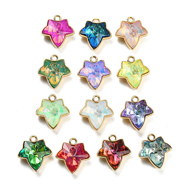 PandaHall Glass Pendants, with Golden Brass Findings, Faceted, Maple Leaf Charms, Mixed Color, 16.5x15.5x7.5mm, Hole: 1.8mm Brass+Glass Leaf..., Multicolor
PandaHall Glass Pendants, with Golden Brass Findings, Faceted, Maple Leaf Charms, Mixed Color, 16.5x15.5x7.5mm, Hole: 1.8mm Brass+Glass Leaf..., Multicolor