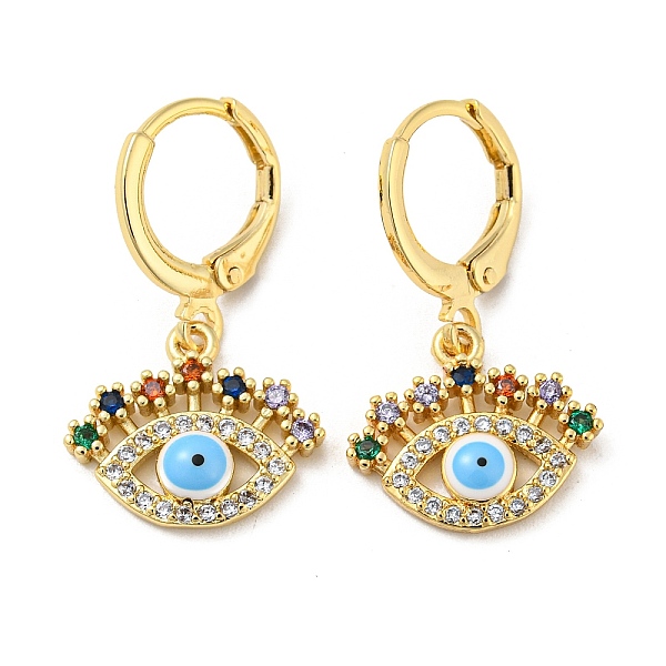 PandaHall Evil Eye Real 18K Gold Plated Brass Dangle Leverback Earrings, with Enamel and Cubic Zirconia, Light Sky Blue, 25.5x15mm Cubic...
PandaHall Evil Eye Real 18K Gold Plated Brass Dangle Leverback Earrings, with Enamel and Cubic Zirconia, Light Sky Blue, 25.5x15mm Cubic...