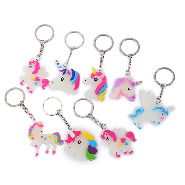 PandaHall Luminous PVC Plastic Keychain, with Iron Key Ring, Glow In The Dark, Unicorn, Mixed Color, 4.5x4cm Plastic Unicorn Multicolor
PandaHall Luminous PVC Plastic Keychain, with Iron Key Ring, Glow In The Dark, Unicorn, Mixed Color, 4.5x4cm Plastic Unicorn Multicolor