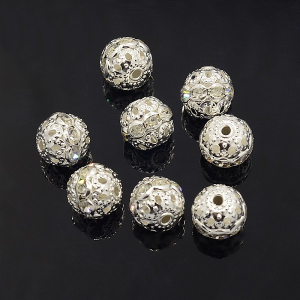 PandaHall Brass Rhinestone Beads, Grade A, Silver Color Plated, Round, Crystal, 10mm, Hole: 1.2mm Brass+Rhinestone Round Clear
PandaHall Brass Rhinestone Beads, Grade A, Silver Color Plated, Round, Crystal, 10mm, Hole: 1.2mm Brass+Rhinestone Round Clear
