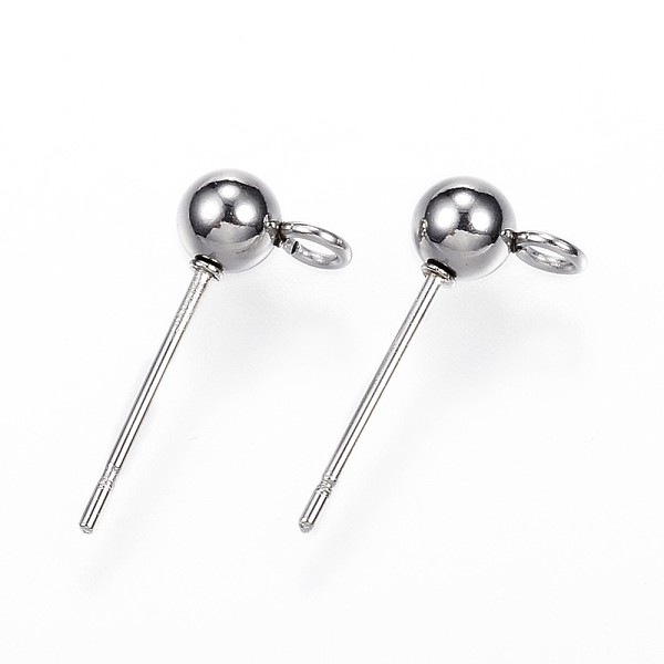PandaHall 304 Stainless Steel Ball Stud Earring Findings, with Loop, Stainless Steel Color, 15x7x4mm, Hole: 1.7mm, Pin: 0.8mm 304 Stainless...
PandaHall 304 Stainless Steel Ball Stud Earring Findings, with Loop, Stainless Steel Color, 15x7x4mm, Hole: 1.7mm, Pin: 0.8mm 304 Stainless...