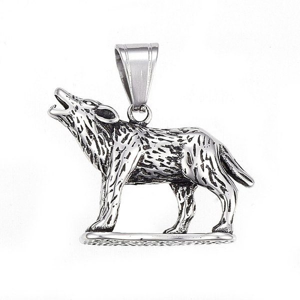 PandaHall 304 Stainless Steel Pendants, Howling Wolf Pendants, Antique Silver, 25x34x9mm, Hole: 10x7mm 304 Stainless Steel Other Animal
PandaHall 304 Stainless Steel Pendants, Howling Wolf Pendants, Antique Silver, 25x34x9mm, Hole: 10x7mm 304 Stainless Steel Other Animal
