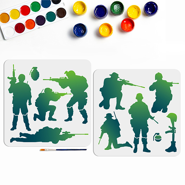 PandaHall 8 Styles Army Soldier Stencils 11.8×11.8inch Infantry Painting Stencil with Paint Brush Soldiers Silhouette Drawing Stencil for...
PandaHall 8 Styles Army Soldier Stencils 11.8×11.8inch Infantry Painting Stencil with Paint Brush Soldiers Silhouette Drawing Stencil for...