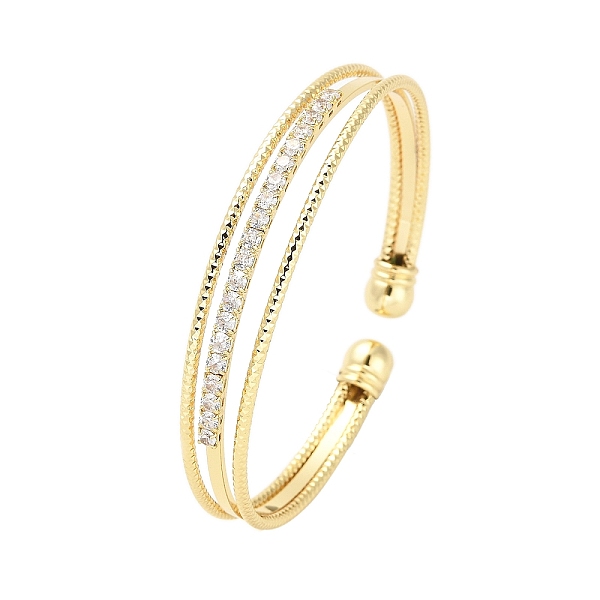 PandaHall Brass Micro Pave Clear Cubic Zirconia 3-Line Open Cuff Bangles for Women, Real 18K Gold Plated, 1/4~3/8 inch(0.7~0.95cm), Inner...
PandaHall Brass Micro Pave Clear Cubic Zirconia 3-Line Open Cuff Bangles for Women, Real 18K Gold Plated, 1/4~3/8 inch(0.7~0.95cm), Inner...