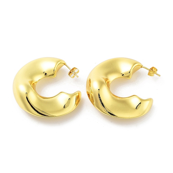 PandaHall Brass Stud Earrings, Half Hoop Earrings, Real 18K Gold Plated, 40x14.5mm Brass Arch
PandaHall Brass Stud Earrings, Half Hoop Earrings, Real 18K Gold Plated, 40x14.5mm Brass Arch