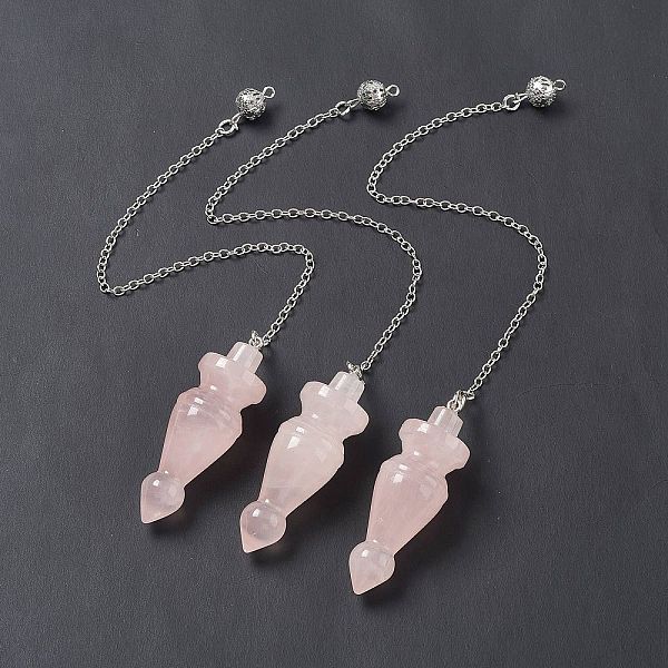 PandaHall Natural Rose Quartz Pointed Dowsing Pendulums, with Rack Plating Brass Findings, Cadmium Free & Lead Free, Cone, 232x2.5mm, Hole...
PandaHall Natural Rose Quartz Pointed Dowsing Pendulums, with Rack Plating Brass Findings, Cadmium Free & Lead Free, Cone, 232x2.5mm, Hole...