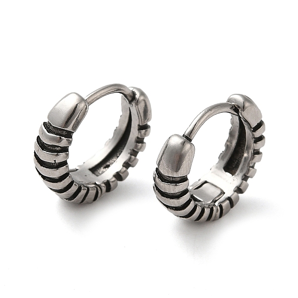 PandaHall 316 Surgical Stainless Steel Grooved Hoop Earrings, Antique Silver, 13.5x5mm 316 Surgical Stainless Steel
PandaHall 316 Surgical Stainless Steel Grooved Hoop Earrings, Antique Silver, 13.5x5mm 316 Surgical Stainless Steel