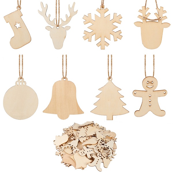 PandaHall 8 Bag 8 Style Unfinished Natural Wood Cutouts Ornaments, with Hemp Cord, for Christmas Theme Party Gift Home Decoration, BurlyWood..., Orange
PandaHall 8 Bag 8 Style Unfinished Natural Wood Cutouts Ornaments, with Hemp Cord, for Christmas Theme Party Gift Home Decoration, BurlyWood..., Orange