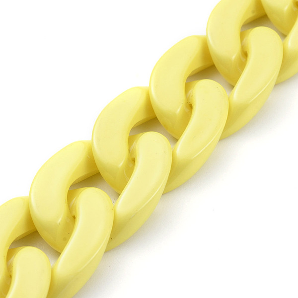 PandaHall Handmade Opaque Acrylic Curb Chains, Twisted Chain, Oval, for Jewelry Making, Yellow, Link: 30x21x6mm, 39.37 inch(1m)/strand...
PandaHall Handmade Opaque Acrylic Curb Chains, Twisted Chain, Oval, for Jewelry Making, Yellow, Link: 30x21x6mm, 39.37 inch(1m)/strand...
