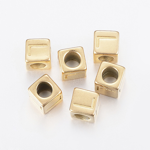 PandaHall 304 Stainless Steel Large Hole Letter European Beads, Horizontal Hole, Cube with Letter.L, Golden, 8x8x8mm, Hole: 5mm 304...
PandaHall 304 Stainless Steel Large Hole Letter European Beads, Horizontal Hole, Cube with Letter.L, Golden, 8x8x8mm, Hole: 5mm 304...