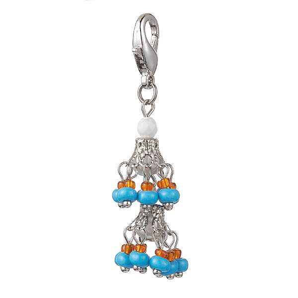 PandaHall Glass Seed Bead Pendant Decorations, with Iron Bead Caps, Glass Pearl Bead and Zinc Alloy Lobster Claw Clasps, Platinum, 55mm...
PandaHall Glass Seed Bead Pendant Decorations, with Iron Bead Caps, Glass Pearl Bead and Zinc Alloy Lobster Claw Clasps, Platinum, 55mm...
