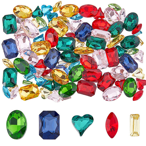 PandaHall SUPERFINDINGS 100Pcs 25 Styles Glass Rhinestone Cabochons, Pointed Back & Silver Back Plated, Mixed Shapes, Mixed Color..., Multicolor
PandaHall SUPERFINDINGS 100Pcs 25 Styles Glass Rhinestone Cabochons, Pointed Back & Silver Back Plated, Mixed Shapes, Mixed Color..., Multicolor