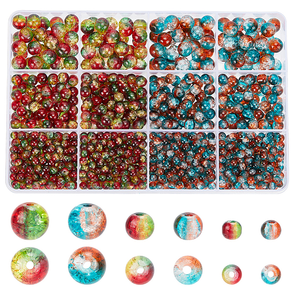 PandaHall 1340Pcs 6 Style Two Tone Transparent Crackle Glass Beads Strands, Round, Mixed Color, 4~8mm Glass Round Multicolor
PandaHall 1340Pcs 6 Style Two Tone Transparent Crackle Glass Beads Strands, Round, Mixed Color, 4~8mm Glass Round Multicolor