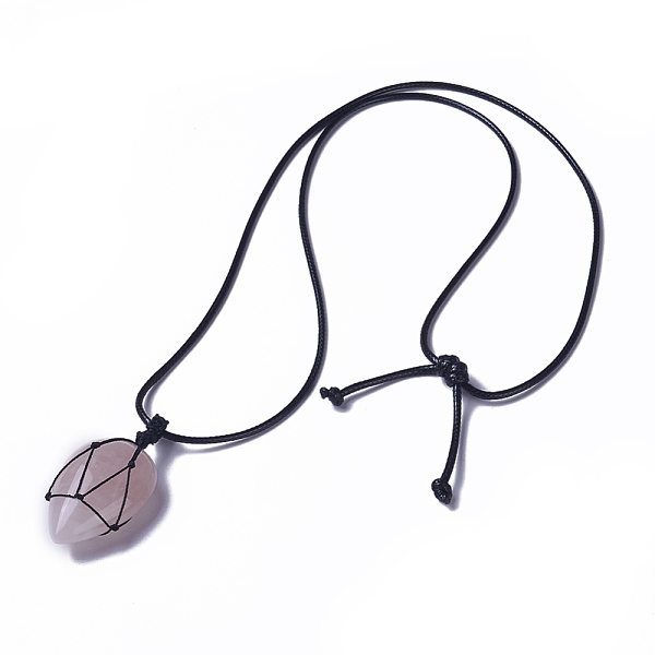 PandaHall Natural Rose Quartz Beaded Pendant Necklaces, Adjustable, with Waxed Cord, teardrop, 18.1~29.9 inch(46~76cm), 2mm Rose Quartz
PandaHall Natural Rose Quartz Beaded Pendant Necklaces, Adjustable, with Waxed Cord, teardrop, 18.1~29.9 inch(46~76cm), 2mm Rose Quartz