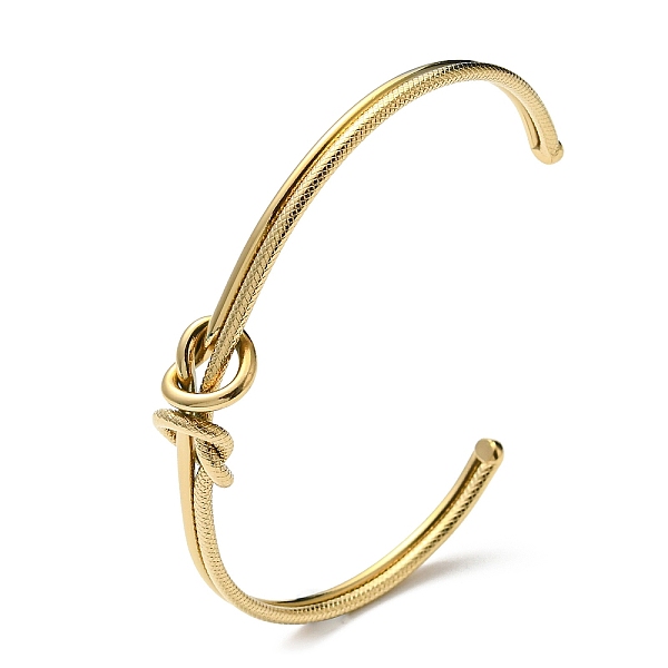 PandaHall Ion Plating(IP) 304 Stainless Steel Cuff Bangles, Wire Wrapped Knot, Real 18K Gold Plated, Inner Diameter: 1-3/4x2-1/2 inch...
PandaHall Ion Plating(IP) 304 Stainless Steel Cuff Bangles, Wire Wrapped Knot, Real 18K Gold Plated, Inner Diameter: 1-3/4x2-1/2 inch...