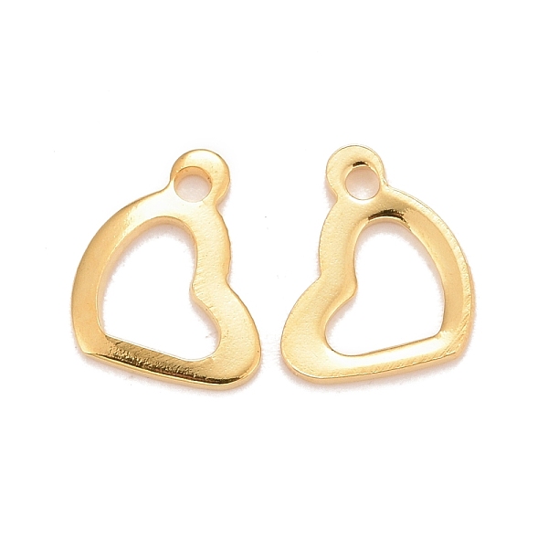 PandaHall 201 Stainless Steel Charms, Hollow, Heart, Real 24k Gold Plated, 10x7.5x0.9mm, Hole: 1.2mm 201 Stainless Steel Heart
PandaHall 201 Stainless Steel Charms, Hollow, Heart, Real 24k Gold Plated, 10x7.5x0.9mm, Hole: 1.2mm 201 Stainless Steel Heart