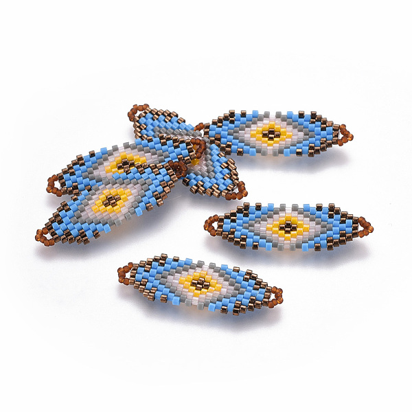 PandaHall MIYUKI & TOHO Handmade Japanese Seed Beads Links, Loom Pattern, Colorful, 35~36.5x12.5x2mm, Hole: 2x3mm Glass Rhombus
PandaHall MIYUKI & TOHO Handmade Japanese Seed Beads Links, Loom Pattern, Colorful, 35~36.5x12.5x2mm, Hole: 2x3mm Glass Rhombus
