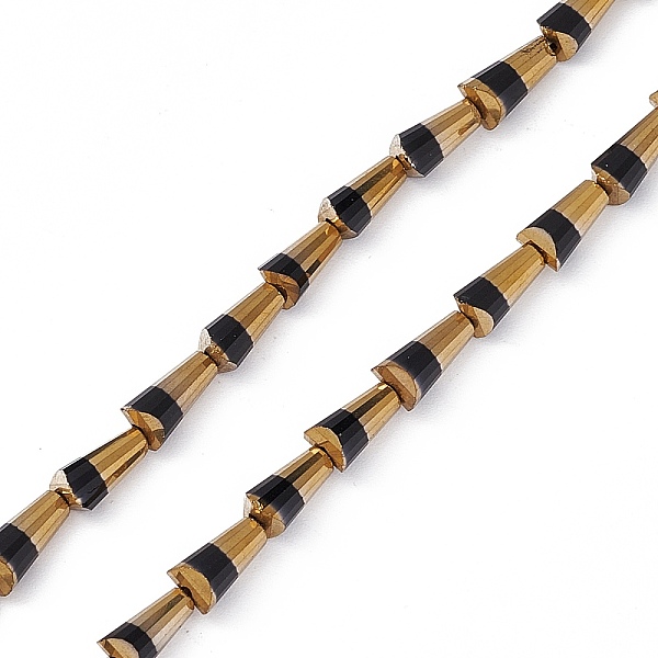 PandaHall Electroplate Glass Beads Strands, Half Rainbow Plated, Faceted Cone, Black, 7.5~8x4~4.5mm, Hole: 0.8mm, about 34~35pcs/strand...
PandaHall Electroplate Glass Beads Strands, Half Rainbow Plated, Faceted Cone, Black, 7.5~8x4~4.5mm, Hole: 0.8mm, about 34~35pcs/strand...