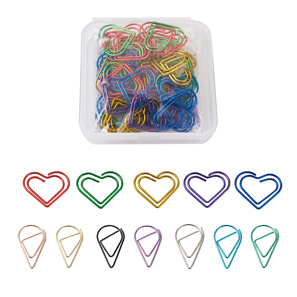 PandaHall 120 Pcs 12 Styles Paper Clips, Teardrop & Heart, Mixed Color, 10pcs/box Stainless Steel
PandaHall 120 Pcs 12 Styles Paper Clips, Teardrop & Heart, Mixed Color, 10pcs/box Stainless Steel