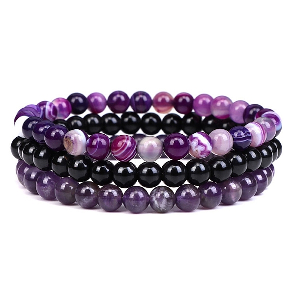 PandaHall 3Pcs 3 Style Natural Amethyst & Black Agate Round Beaded Stretch Bracelets Set, Gemstone Stackable Bracelets for Woman, Wide: 6mm...
PandaHall 3Pcs 3 Style Natural Amethyst & Black Agate Round Beaded Stretch Bracelets Set, Gemstone Stackable Bracelets for Woman, Wide: 6mm...