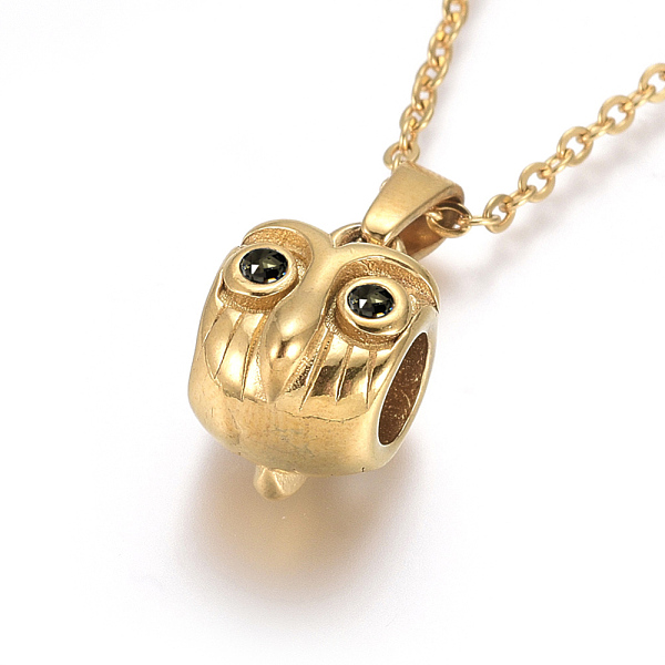 PandaHall 304 Stainless Steel Rhinestone Pendant Necklaces, with Cable Chains and Lobster Claw Clasps, Owl, Golden, 17.6 inch(44.8cm), 1.5mm..., Black
PandaHall 304 Stainless Steel Rhinestone Pendant Necklaces, with Cable Chains and Lobster Claw Clasps, Owl, Golden, 17.6 inch(44.8cm), 1.5mm..., Black