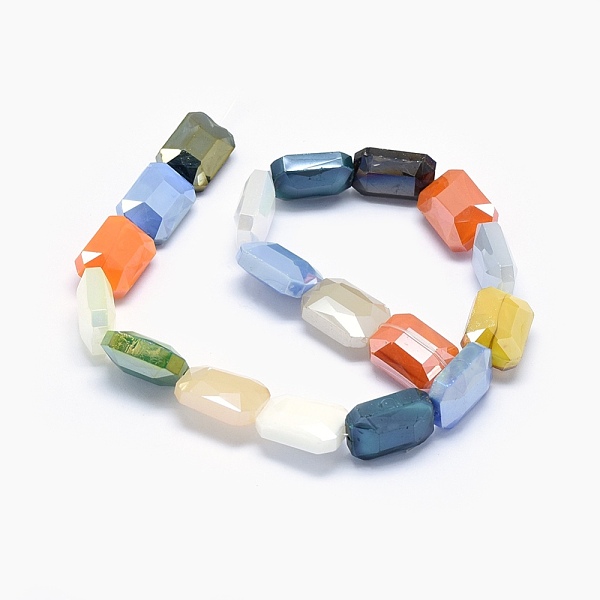 PandaHall Electroplate Glass Beads Strands, Pearl Luster Plated, Faceted Rectangle, Mixed Color, 18x13x7mm, Hole: 1mm, about 20pcs/strand..., Multicolor
PandaHall Electroplate Glass Beads Strands, Pearl Luster Plated, Faceted Rectangle, Mixed Color, 18x13x7mm, Hole: 1mm, about 20pcs/strand..., Multicolor