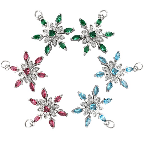 PandaHall 6Pcs 3 Style Brass Cubic Zirconia Pendants, Long-Lasting Plated, Snowflake, Platinum, 24.5x19x4mm, Hole: 3.6mm, 2pcs/style..., Multicolor
PandaHall 6Pcs 3 Style Brass Cubic Zirconia Pendants, Long-Lasting Plated, Snowflake, Platinum, 24.5x19x4mm, Hole: 3.6mm, 2pcs/style..., Multicolor