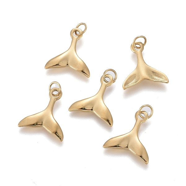 PandaHall Ion Plating(IP) 304 Stainless Steel Charms, with Jump Rings, Whale Fishtail, Golden, 12x11x1mm, Hole: 2mm 304 Stainless Steel Fish
PandaHall Ion Plating(IP) 304 Stainless Steel Charms, with Jump Rings, Whale Fishtail, Golden, 12x11x1mm, Hole: 2mm 304 Stainless Steel Fish