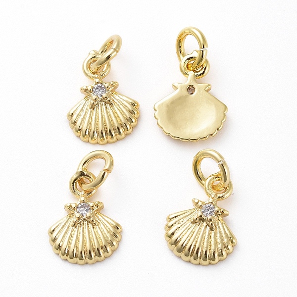 PandaHall Brass Micro Pave Cubic Zirconia Pendants, for DIY Jewelry Making, with Jump Rings, Scallop, Clear, Golden, 10x7.5x2mm, Hole: 3mm...
PandaHall Brass Micro Pave Cubic Zirconia Pendants, for DIY Jewelry Making, with Jump Rings, Scallop, Clear, Golden, 10x7.5x2mm, Hole: 3mm...