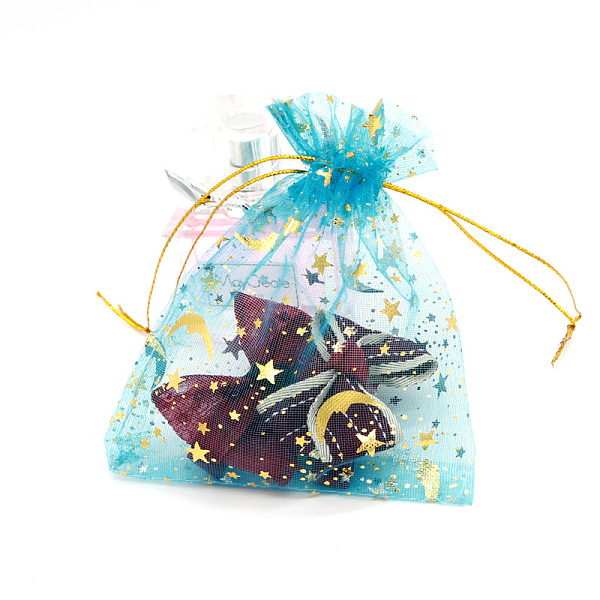 PandaHall Hot Stamping Rectangle Organza Drawstring Gift Bags, Storage Bags with Moon and Star Print, Medium Turquoise, 9x7cm Organza...
PandaHall Hot Stamping Rectangle Organza Drawstring Gift Bags, Storage Bags with Moon and Star Print, Medium Turquoise, 9x7cm Organza...