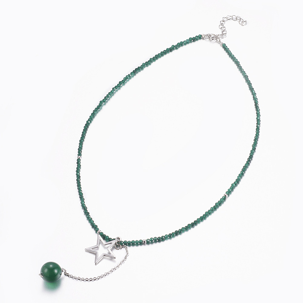 PandaHall Natura Malaysia Jade Pendant Necklaces, with Brass Findings, Star, 14.5 inch (37cm), Beads: 2mm Malaysia Jade
PandaHall Natura Malaysia Jade Pendant Necklaces, with Brass Findings, Star, 14.5 inch (37cm), Beads: 2mm Malaysia Jade
