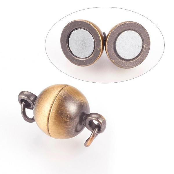 PandaHall Brass Magnetic Clasps with Loops, Round, Brushed Antique Bronze, 14x8mm, Hole: 3mm Brass Round
PandaHall Brass Magnetic Clasps with Loops, Round, Brushed Antique Bronze, 14x8mm, Hole: 3mm Brass Round