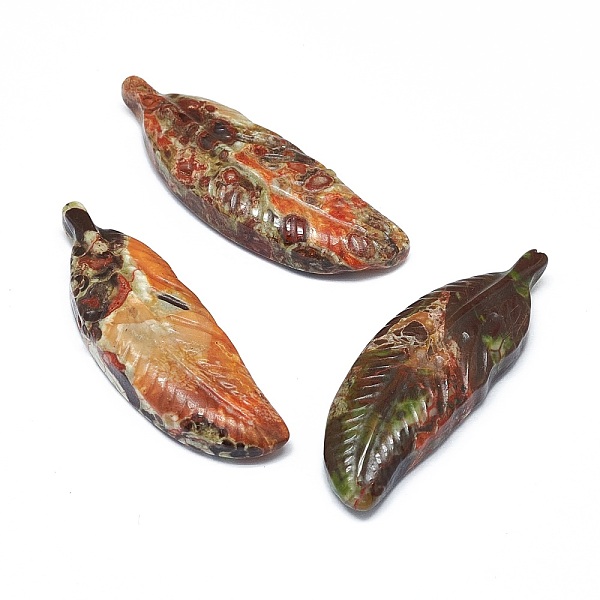 PandaHall Natural Ocean Jasper Beads, Half Drilled, Feather, 46.5~47x16x7.5mm, Hole: 1.2mm Ocean Jasper Feather
PandaHall Natural Ocean Jasper Beads, Half Drilled, Feather, 46.5~47x16x7.5mm, Hole: 1.2mm Ocean Jasper Feather
