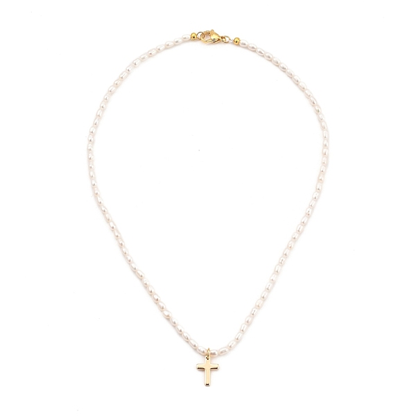 PandaHall Cross Brass Pendant Necklaces, with Natural Cultured Freshwater Pearl Beads and 304 Stainless Steel Lobster Claw Clasps, Golden...
PandaHall Cross Brass Pendant Necklaces, with Natural Cultured Freshwater Pearl Beads and 304 Stainless Steel Lobster Claw Clasps, Golden...
