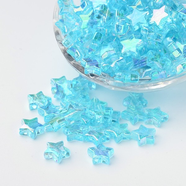 PandaHall Eco-Friendly Transparent Acrylic Beads, Star, Sky Blue, AB Color, about 10mm in diameter, 4mm thick, hole:1.5mm. about...
PandaHall Eco-Friendly Transparent Acrylic Beads, Star, Sky Blue, AB Color, about 10mm in diameter, 4mm thick, hole:1.5mm. about...