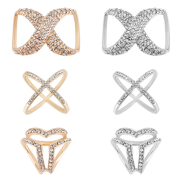 PandaHall CHGCRAFT 6Pcs 6 Style Crystal Infinity-shaped & X-shape & Three Ring Shape Rhinestone Scarf Buckle Rings, Wire Wrap Alloy Clasps..., Clear
PandaHall CHGCRAFT 6Pcs 6 Style Crystal Infinity-shaped & X-shape & Three Ring Shape Rhinestone Scarf Buckle Rings, Wire Wrap Alloy Clasps..., Clear