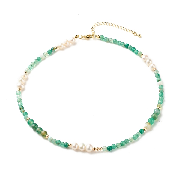 PandaHall Natural Pearl Beaded Necklace, Round Natural Striped Agate Reiki Beads Necklace for Women, Golden, Medium Aquamarine, 16 inch...
PandaHall Natural Pearl Beaded Necklace, Round Natural Striped Agate Reiki Beads Necklace for Women, Golden, Medium Aquamarine, 16 inch...