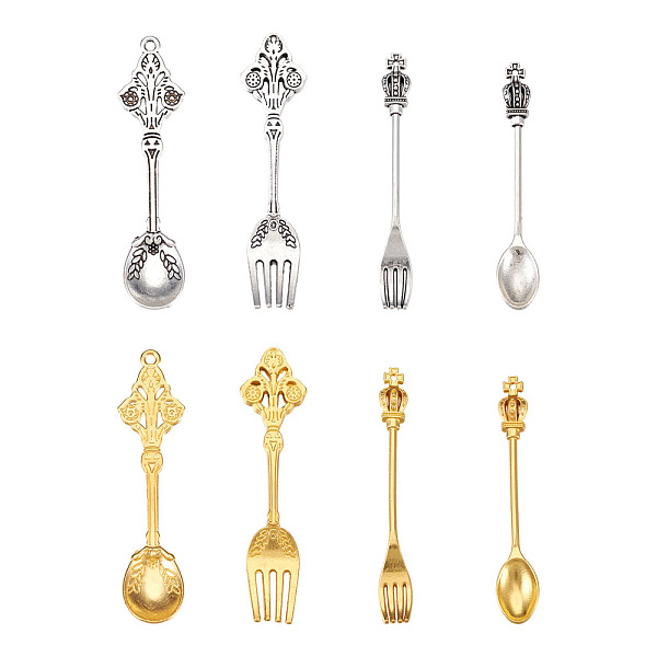 PandaHall Tibetan Style Alloy Big Pendants, Cadmium Free & Lead Free, Fork Shape, Antique Silver & Golden, 32pcs/set Alloy Tableware
PandaHall Tibetan Style Alloy Big Pendants, Cadmium Free & Lead Free, Fork Shape, Antique Silver & Golden, 32pcs/set Alloy Tableware