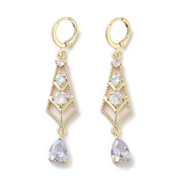 PandaHall Teardrop Rack Plating Golden Brass Dangle Leverback Earrings, with Cubic Zirconia for Women, Clear, 56x11.5mm Brass Teardrop Clear
PandaHall Teardrop Rack Plating Golden Brass Dangle Leverback Earrings, with Cubic Zirconia for Women, Clear, 56x11.5mm Brass Teardrop Clear