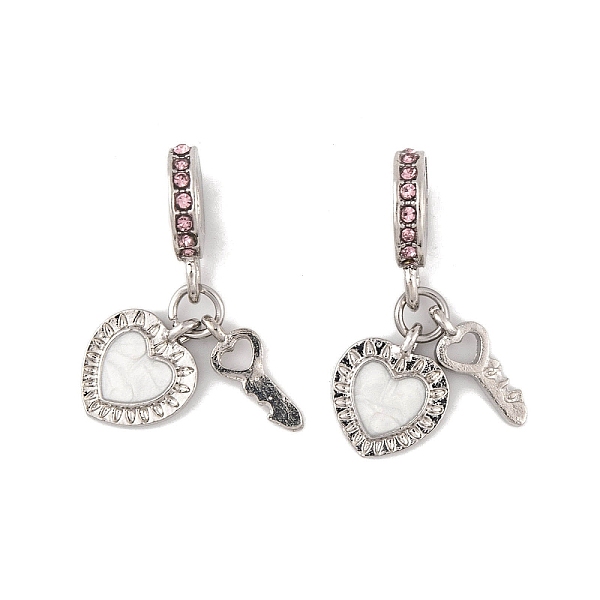 PandaHall Rack Plating Alloy Light Rose Rhinestone European Dangle Charms, Key & Heart Large Hole Pendants with Enamel, Platinum, White...
PandaHall Rack Plating Alloy Light Rose Rhinestone European Dangle Charms, Key & Heart Large Hole Pendants with Enamel, Platinum, White...