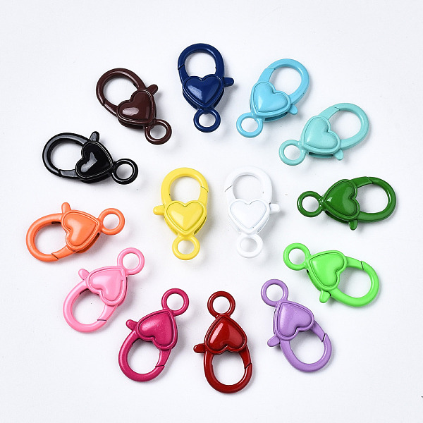 PandaHall Spray Painted Eco-Friendly Alloy Lobster Claw Clasps, Cadmium Free & Nickel Free & Lead Free, Heart, Mixed Color, 27x15x6.5mm..., Multicolor
PandaHall Spray Painted Eco-Friendly Alloy Lobster Claw Clasps, Cadmium Free & Nickel Free & Lead Free, Heart, Mixed Color, 27x15x6.5mm..., Multicolor