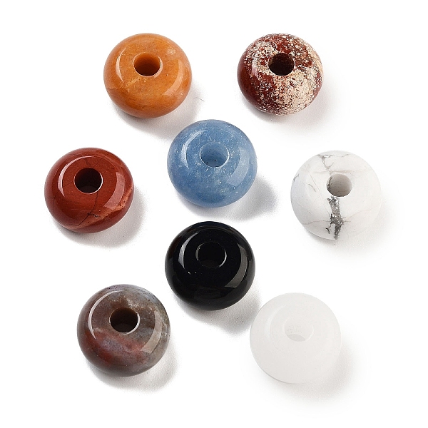 PandaHall Natural Mixed Stone European Beads, Large Hole Rondelle Beads, 14~14.5x7.7~8.3mm, Hole: 4mm Mixed Stone Rondelle
PandaHall Natural Mixed Stone European Beads, Large Hole Rondelle Beads, 14~14.5x7.7~8.3mm, Hole: 4mm Mixed Stone Rondelle