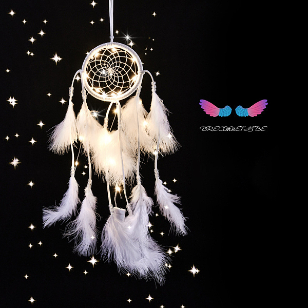 PandaHall Indian Style Cotton Rope Woven Net/Web with Feather Pendant Decoration, with Beads and Shell, without Lamp, White, 54cm Feather...
PandaHall Indian Style Cotton Rope Woven Net/Web with Feather Pendant Decoration, with Beads and Shell, without Lamp, White, 54cm Feather...