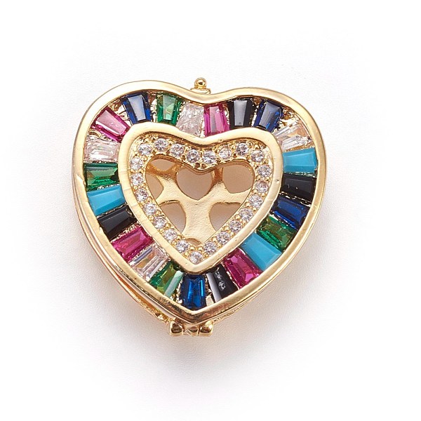 PandaHall Brass Micro Pave Cubic Zirconia Slide Charms, Heart, Colorful, Golden, 20x19.5x5mm, Hole: 2x11mm Brass+Cubic Zirconia Heart
PandaHall Brass Micro Pave Cubic Zirconia Slide Charms, Heart, Colorful, Golden, 20x19.5x5mm, Hole: 2x11mm Brass+Cubic Zirconia Heart