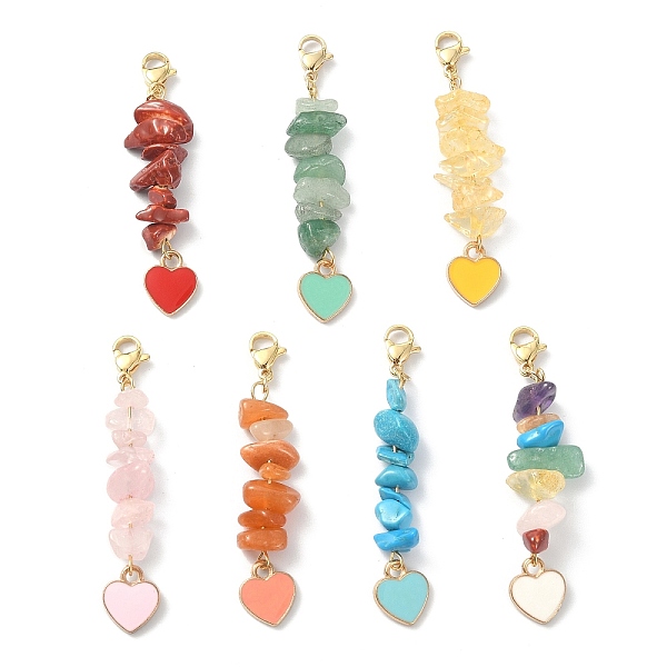 PandaHall Natural & Synthetic Gemstone Chip Beaded Pendant Decorations, Heart Alloy Enamel and 304 Stainless Steel Lobster Claw Clasps Charm..., Multicolor
PandaHall Natural & Synthetic Gemstone Chip Beaded Pendant Decorations, Heart Alloy Enamel and 304 Stainless Steel Lobster Claw Clasps Charm..., Multicolor